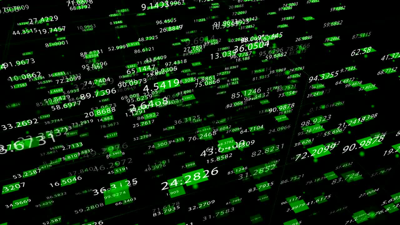 Data and Numbers - Data and number values passing through cyberspace.