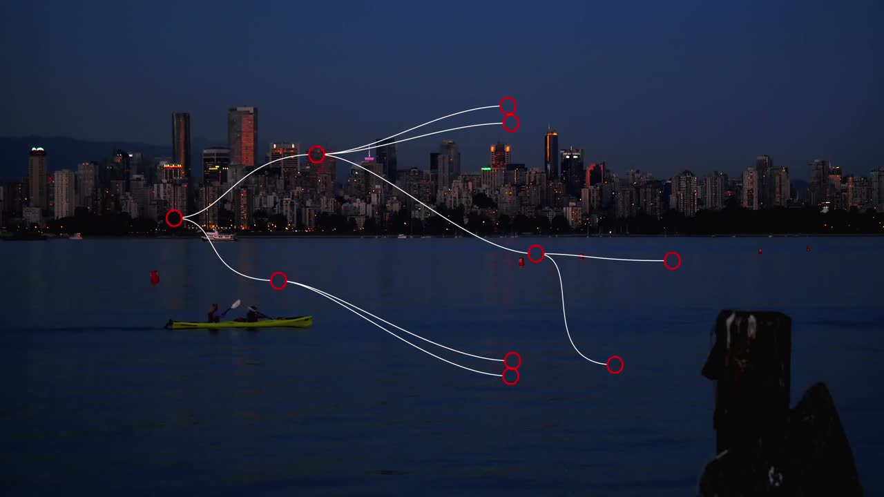 바다와 도시 풍경을 바라보는 연결망