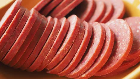 sliced pink sausage