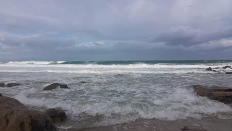 Waves-pounding-the-coastal-shoreline