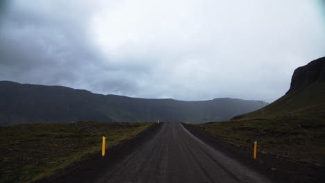 beautiful road in mountains of iceland