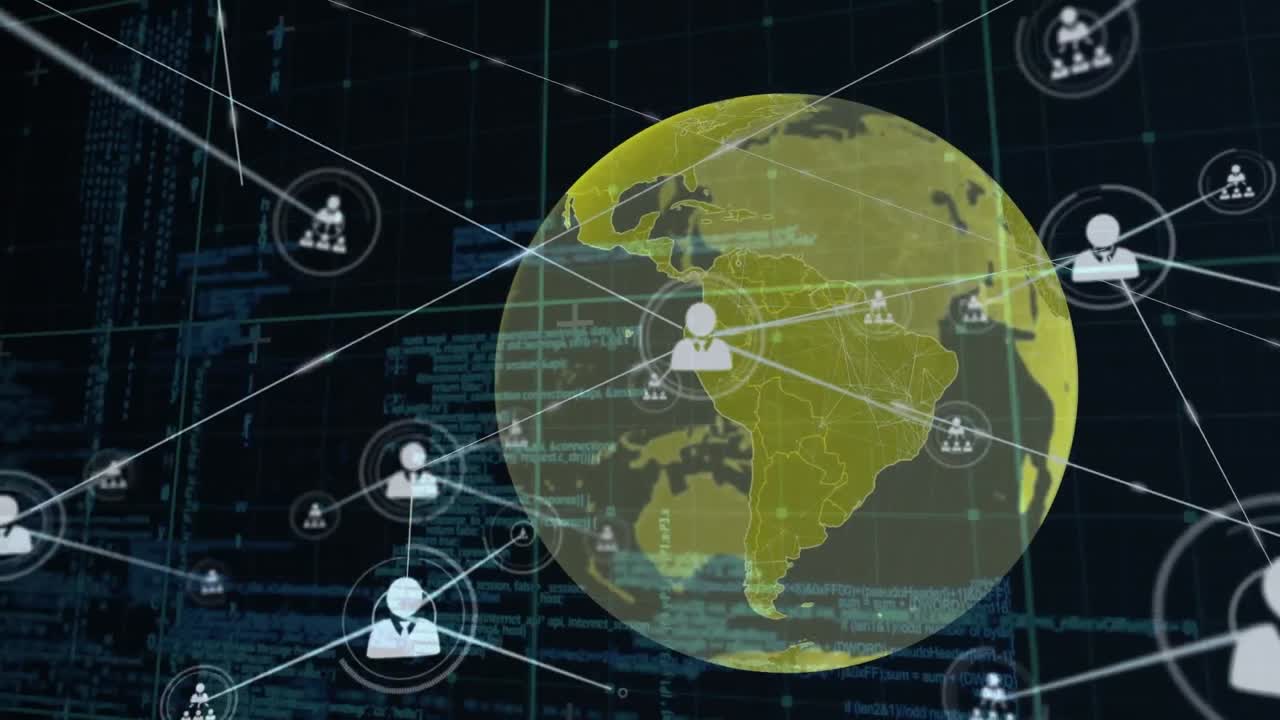 Animation of network of connections over globe