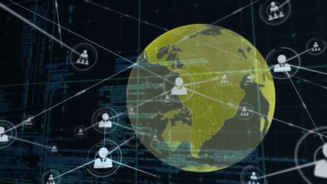 animación de la red de conexiones en todo el mundo