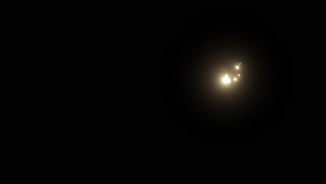 mystical glowing fireflies on black background