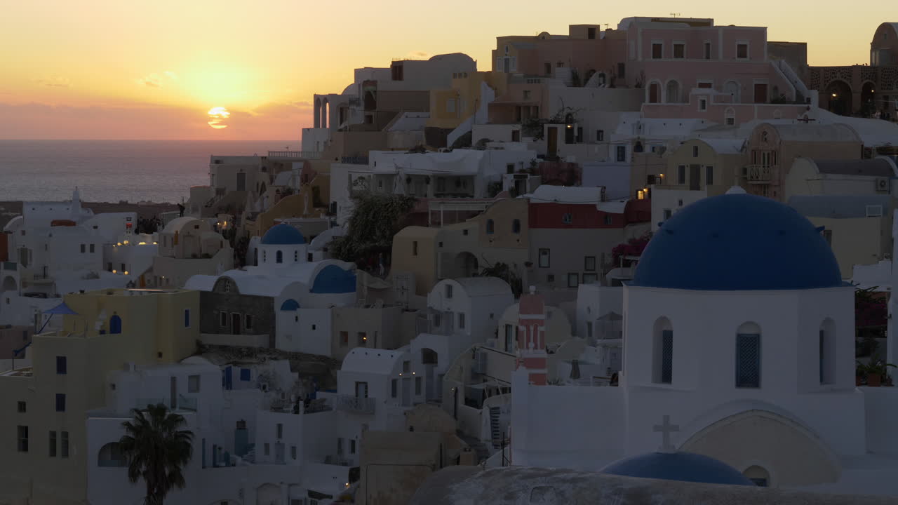 puesta de sol de santorini oia