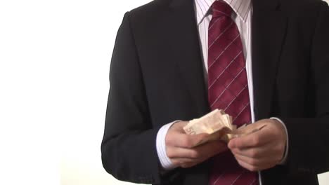 stock footage of a man counting money