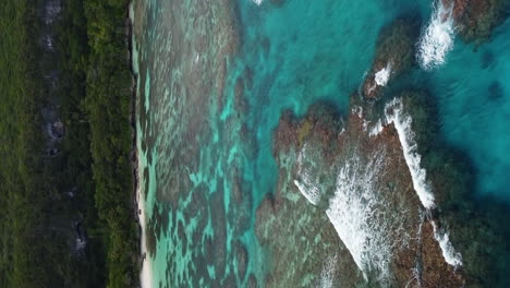 Olas-Rompiendo-Sobre-Arrecifes-De-Coral-Frente-A-La-Costa-De-Las-Islas-De-Lealtad