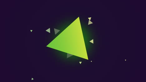 Fly gradient green triangles in blue space