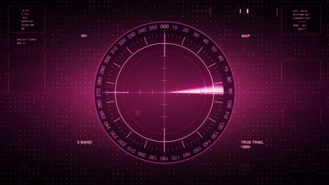 pantalla de sonar para submarinos y barcos. sonar de radar con objeto en el mapa. monitor de navegación hud futurista