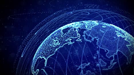 futuristic 4k hud globe earth sphere with network connection global hologram loop animation