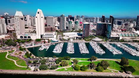 san diego convention center with views of the harbor and the rady shell at jacobs park