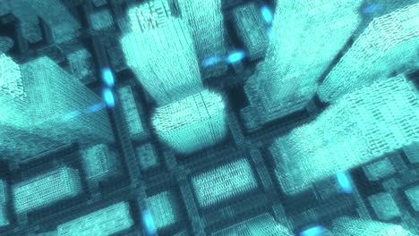 digital city 3d animation top shot