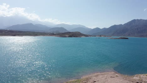 potrerillos dam on mendoza blue turquoise water river, argentina