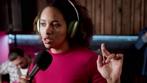 singer in the studio