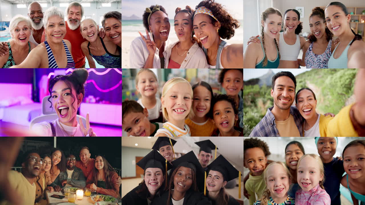 diversos retratos de familia y amigos