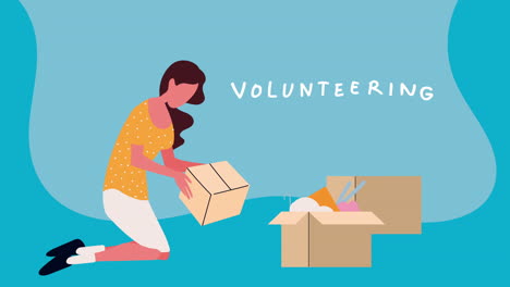 woman volunteering