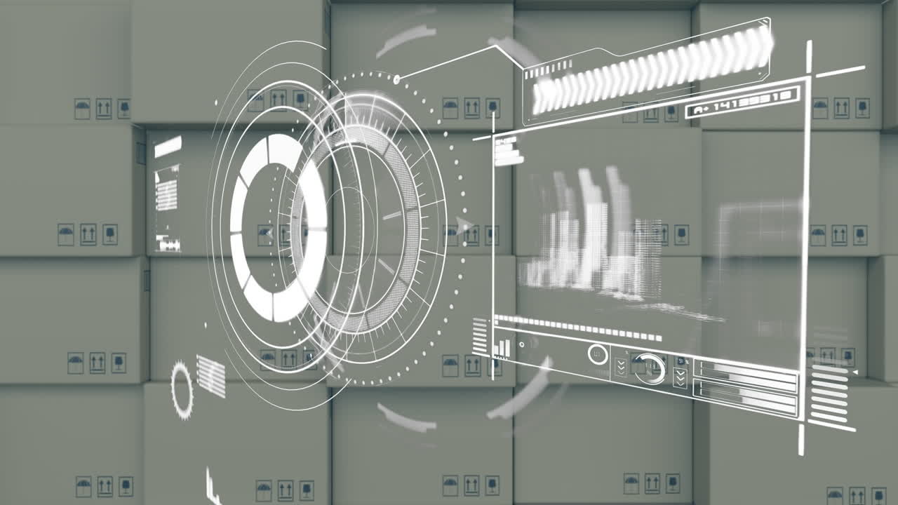 카드보드 상자  ⁇ 어리 위의 데이터 처리 애니메이션