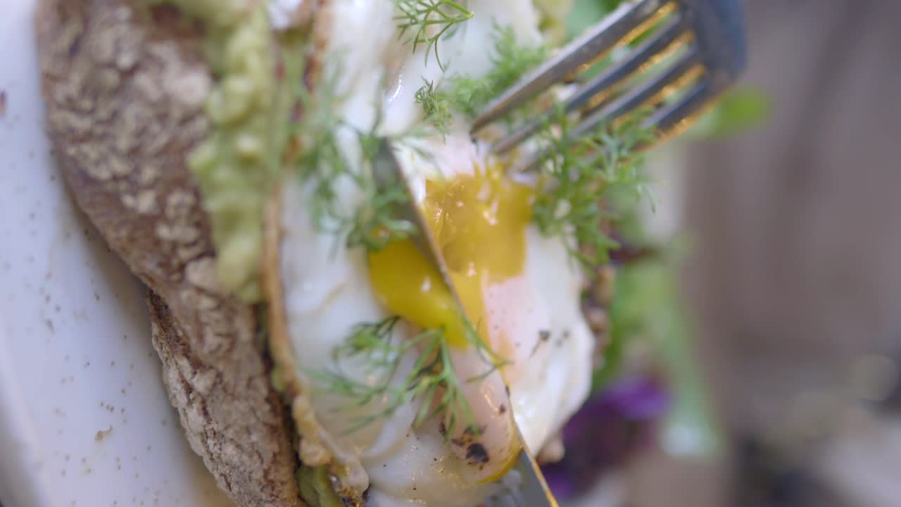 달걀 프라이를 곁들인 아보카도 토스트