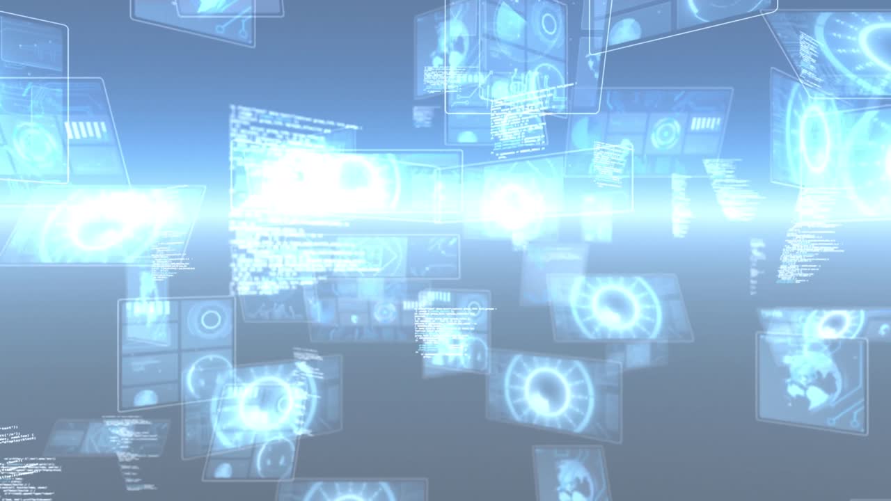 검은 바탕에 있는 스 ⁇  스캐닝 위의 빨간 점의 애니메이션