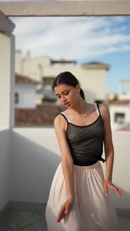 ballet dancer on rooftop