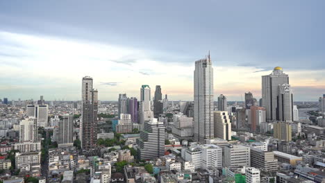 pan right to left of the skyline of bangkok