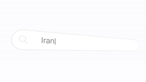 searching iran in the internet browser - close up