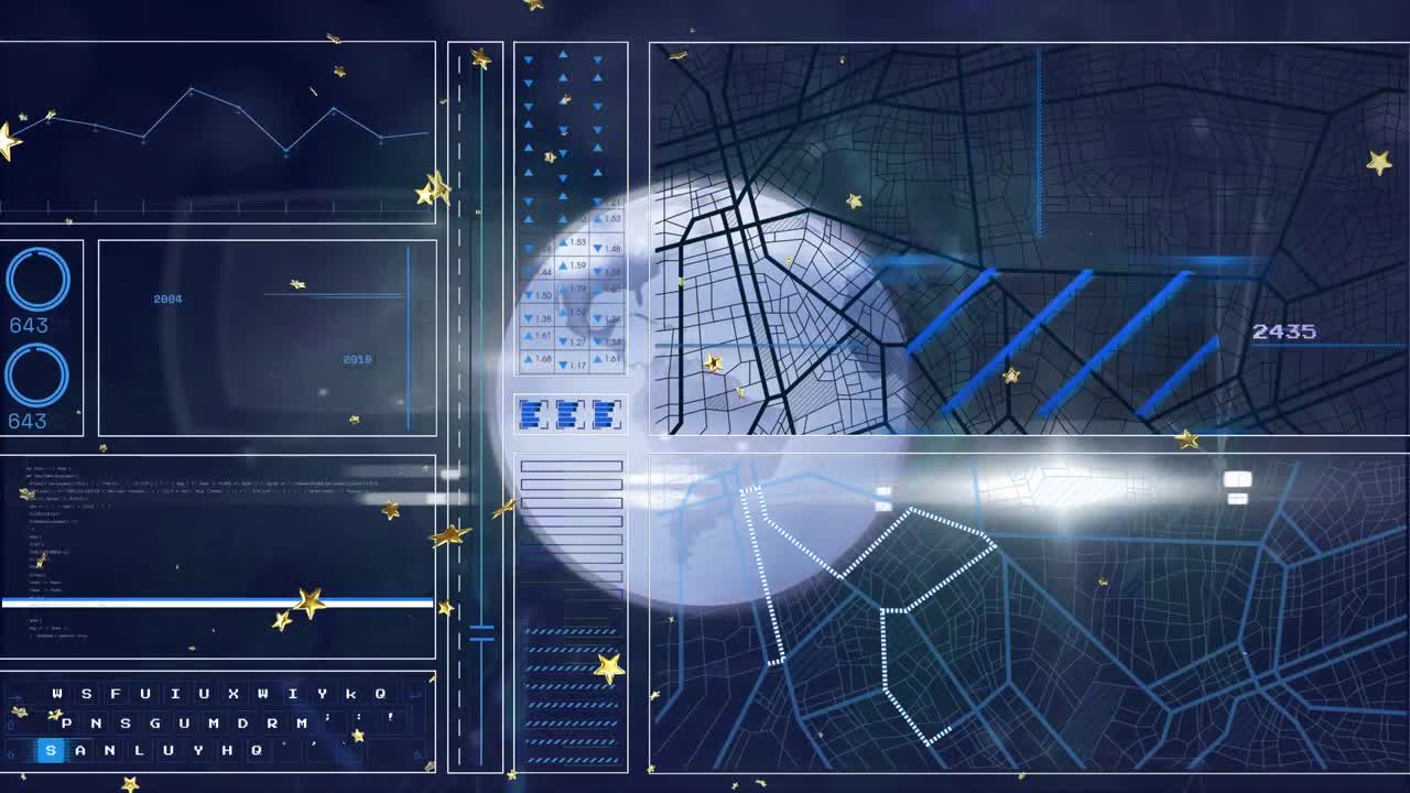 Animation of data processing over globe