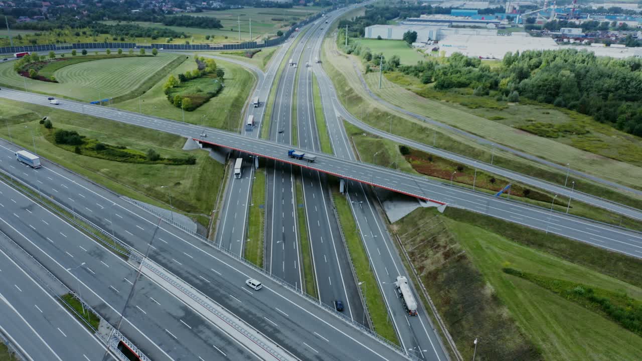 고속도로 교차로 공중 사진