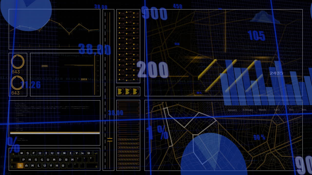animación del escáner y procesamiento de datos sobre diagramas