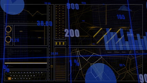 Animation-Von-Scanner-Und-Datenverarbeitung-über-Diagramme