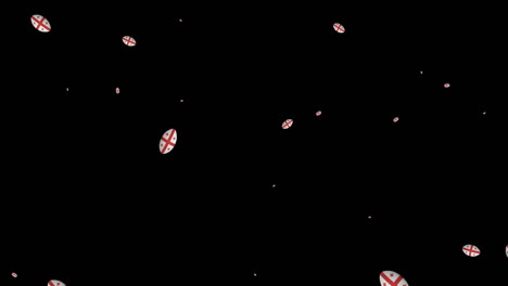 animation of balls with georgia flag lling over black and blue background