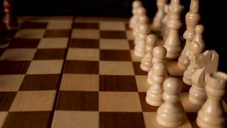 sliding from one side to the other side of a chess board