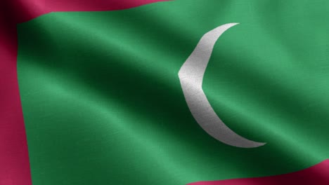 closeup waving loop 4k national flag of maldives