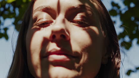 woman's face in sunlight