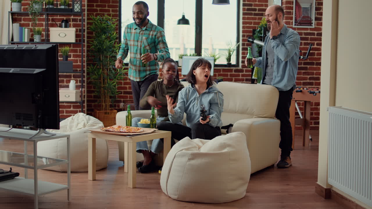 Frustrated people losing online gaming competition