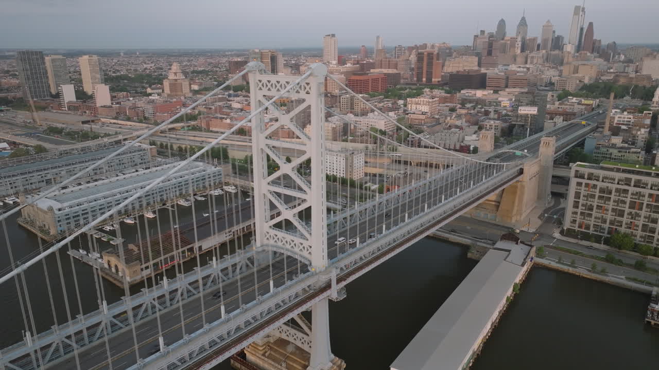 Aerial view of Downtown Philadelphia on a summer morning