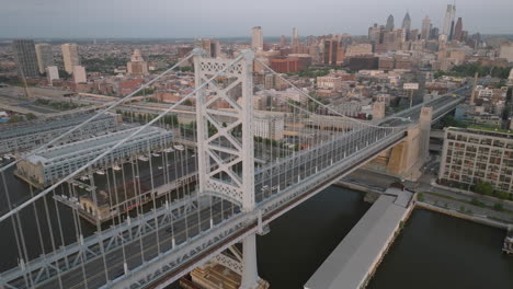 aerial view of downtown philadelphia on a summer morning