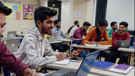 students in a lively classroom