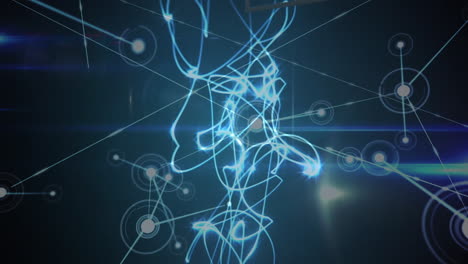 animación de la red de conexiones y datos diversos en el espacio digital
