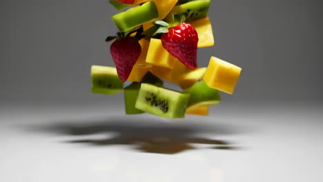 colorful fresh fruit cubes