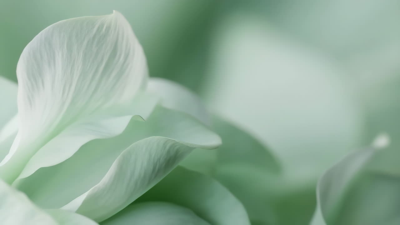Close Up of Soft Mint Green Flower Petals