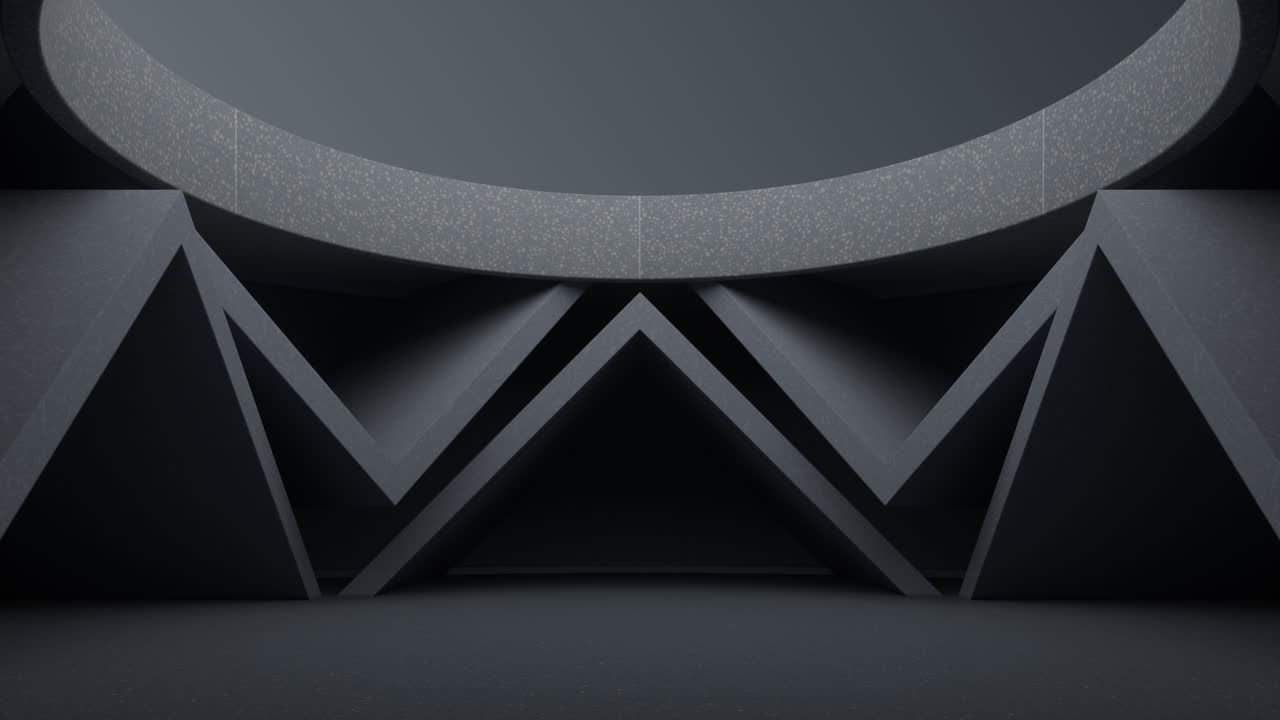 пустая круглая комната, ощущение пространства, 3d-рендеринг.