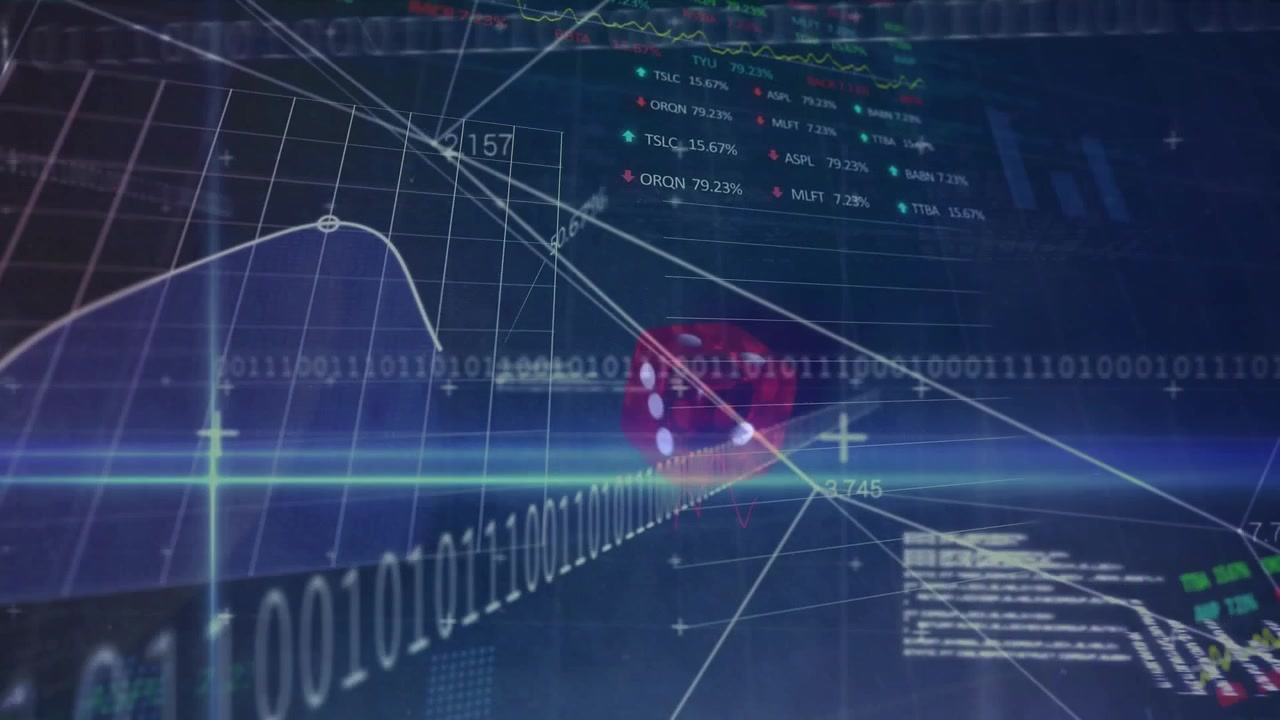 Animation of data processing over dices