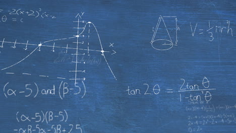 Animation-Der-Mathematischen-Datenverarbeitung-Auf-Blauem-Hintergrund