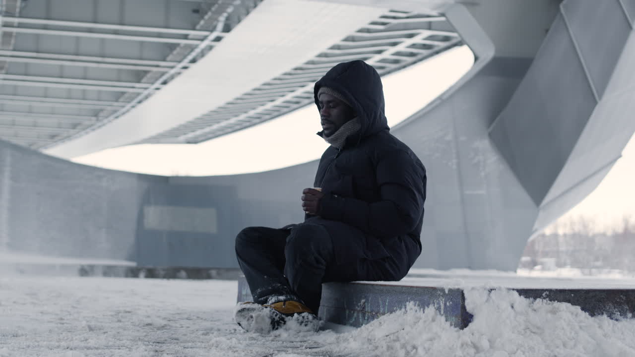 Man outdoors on a snowy day