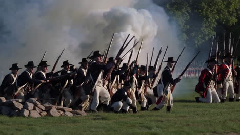 historical reenactment of a colonial war