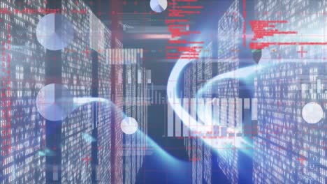 graphical data and computer coding with futuristic interface