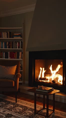 cozy living room with fireplace