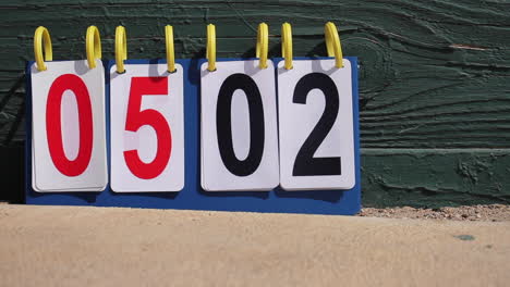 scoreboard displaying 05-02