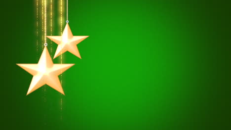 Shimmering-golden-stars-on-reflective-green-background